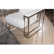 Michael Amini Astro Faux-Fur Accent Chair in Moonstone White/Stainless Steel