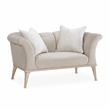 Michael Amini Yvette Chair and a Half in Porcini Velvet and Champagne Wood Frame