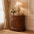 Cortina Traditional Wood & Marble Bedside Chest in Honey Walnut