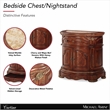 Cortina Traditional Wood & Marble Bedside Chest in Honey Walnut
