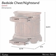 Cortina Traditional Wood & Marble Bedside Chest in Honey Walnut