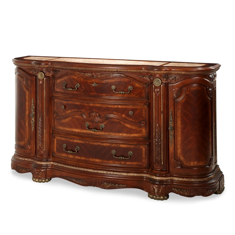 Michael Amini Cortina Wood Dresser in Honey Walnut