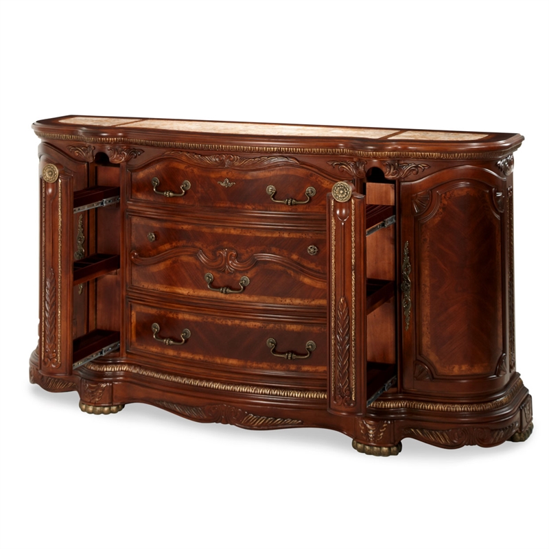 Michael Amini Cortina Wood Dresser in Honey Walnut