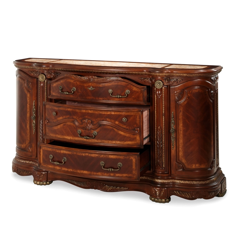 Michael Amini Cortina Wood Dresser in Honey Walnut
