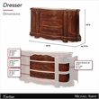Cortina Traditional Wood & Marble Dresser in Honey Walnut