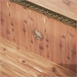 Cortina Wood and Leather Accent Bench in Honey Walnut
