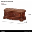 Cortina Wood and Leather Accent Bench in Honey Walnut