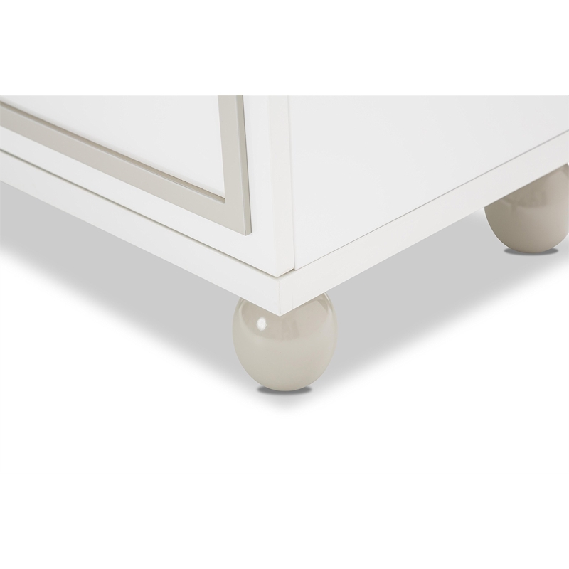 Michael Amini Sky Tower 2-Drawer Nightstand in Cloud White