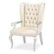 Hollywood Swank Tufted Leather Desk Chair - Creamy Pearl