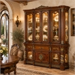 Michael Amini Villa Valencia China Cabinet with Lighting - Classic Chestnut