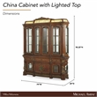Michael Amini Villa Valencia China Buffet with Lighted Top - Classic Chestnut