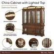 Michael Amini Villa Valencia China Buffet with Lighted Top - Classic Chestnut