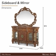 Michael Amini Villa Valencia Wood Sideboard with Mirror Set - Classic Chestnut