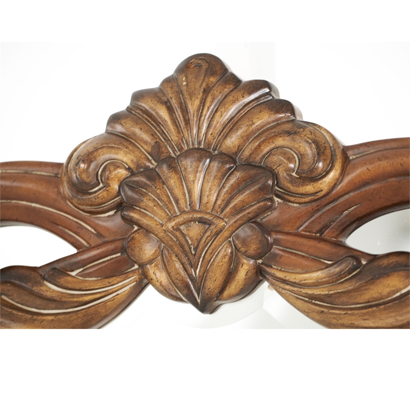 Michael Amini Villa Valencia Wood Sideboard with Mirror Set - Classic Chestnut