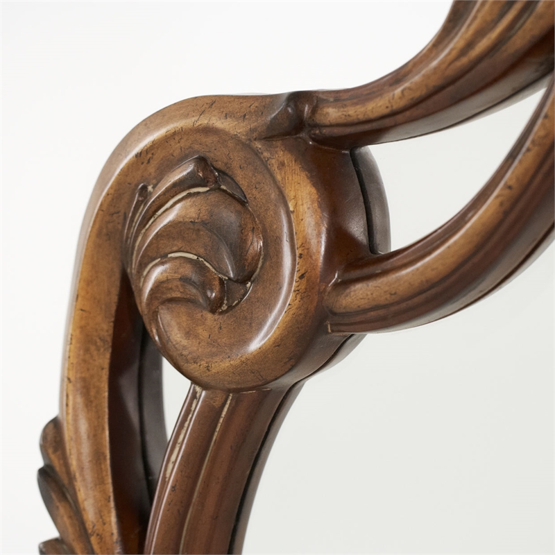 Michael Amini Villa Valencia Wood Sideboard with Mirror Set - Classic Chestnut