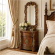 Michael Amini Villa Valencia Wood Bedside Chest with Mirror - Classic Chest