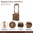 Michael Amini Villa Valencia Wood Bedside Chest with Mirror - Classic Chest