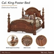 Michael Amini Villa Valencia Cal. King Wood Poster Bed - Classic Chestnut