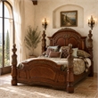 Michael Amini Villa Valencia Cal. King Wood Poster Bed - Classic Chestnut