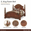 Michael Amini Villa Valencia Eastern King Wood Poster Bed - Classic Chestnut