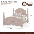 Michael Amini Villa Valencia Eastern King Wood Poster Bed - Classic Chestnut