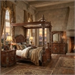 Michael Amini Villa Valencia Cal. King Wood Canopy Bed - Classic Chestnut