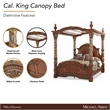 Michael Amini Villa Valencia Cal. King Wood Canopy Bed - Classic Chestnut