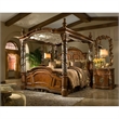 Michael Amini Villa Valencia Cal. King Wood Canopy Bed - Classic Chestnut