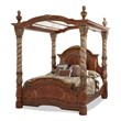 Michael Amini Villa Valencia Eastern King Wood Canopy Bed - Classic Chestnut