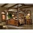 Michael Amini Villa Valencia Eastern King Wood Canopy Bed - Classic Chestnut