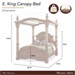Michael Amini Villa Valencia Eastern King Wood Canopy Bed - Classic Chestnut