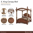 Michael Amini Villa Valencia Eastern King Wood Canopy Bed - Classic Chestnut