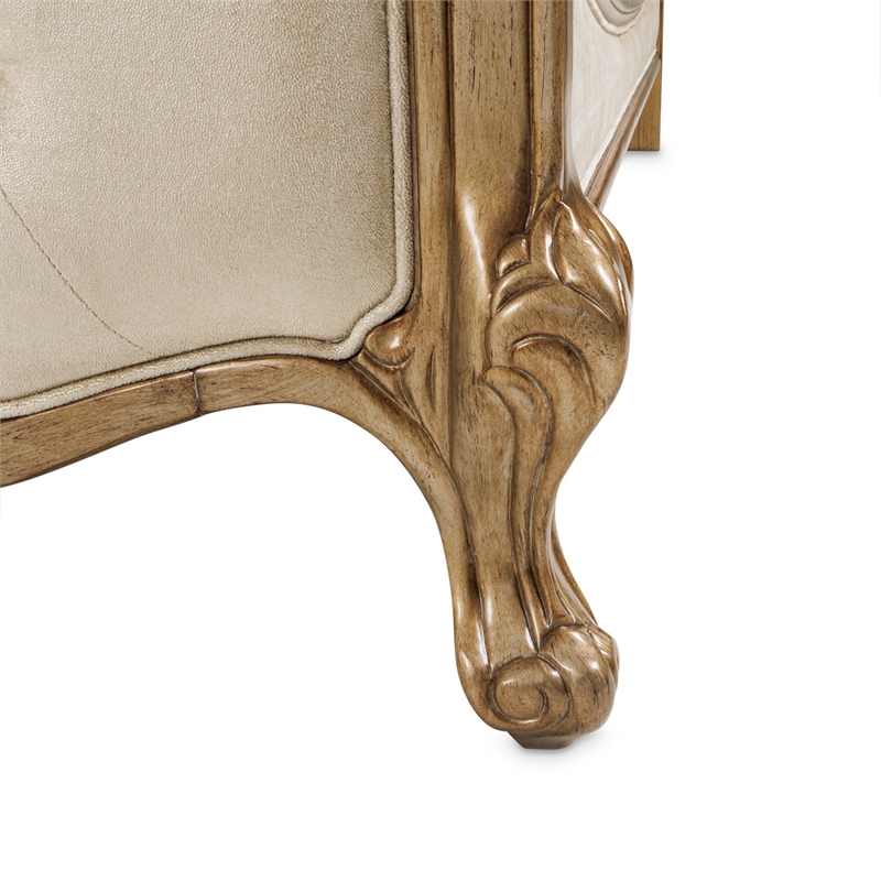 Platine de Royale Cal. King Velvet Panel Bed - Champagne Ivory