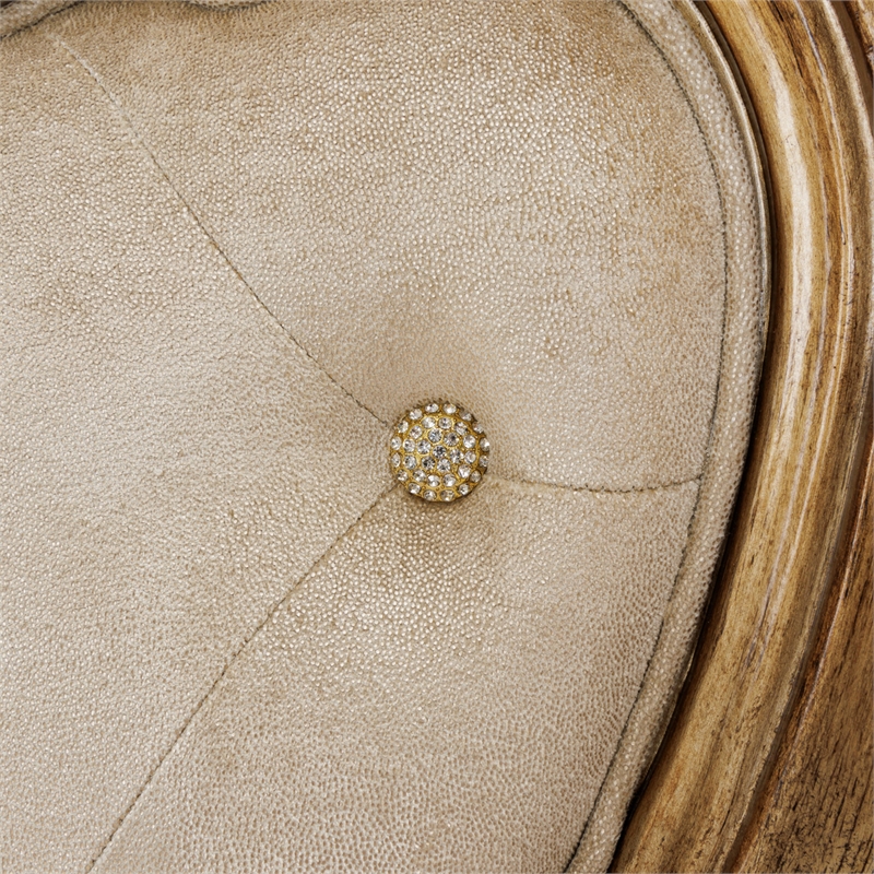 Platine de Royale Cal. King Velvet Panel Bed - Champagne Ivory