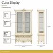 Platine de Royale Wood Curio Display Cabinet with LED Lighting - Champagne Ivory