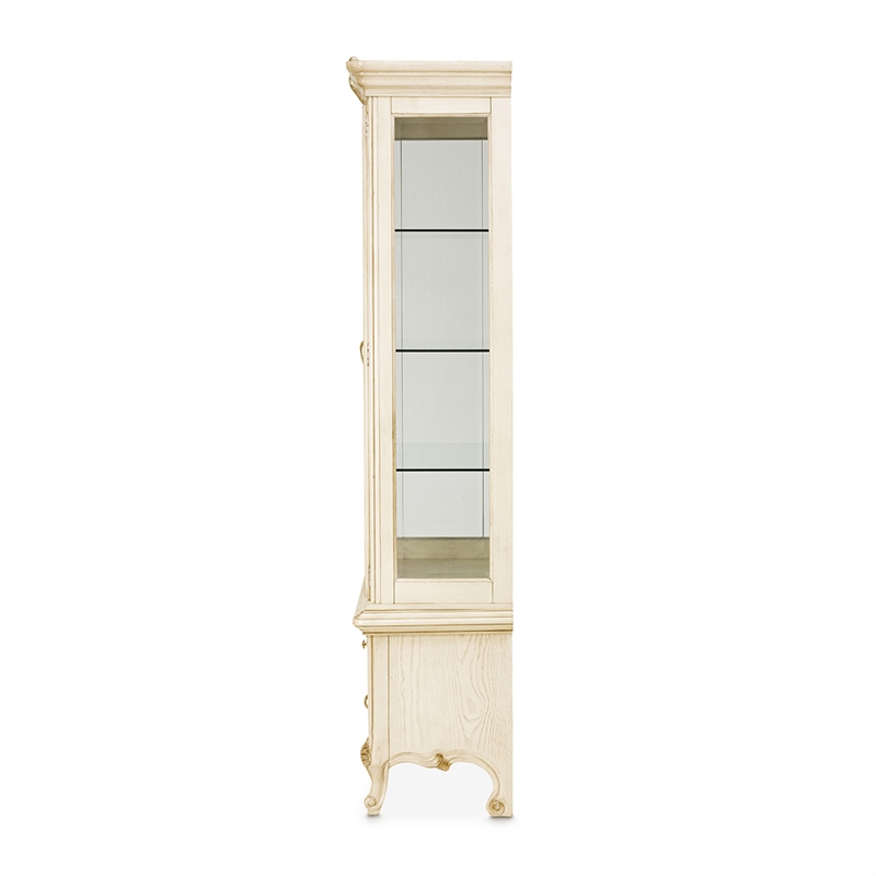 Platine de Royale Wood Curio Display Cabinet with LED Lighting - Champagne Ivory