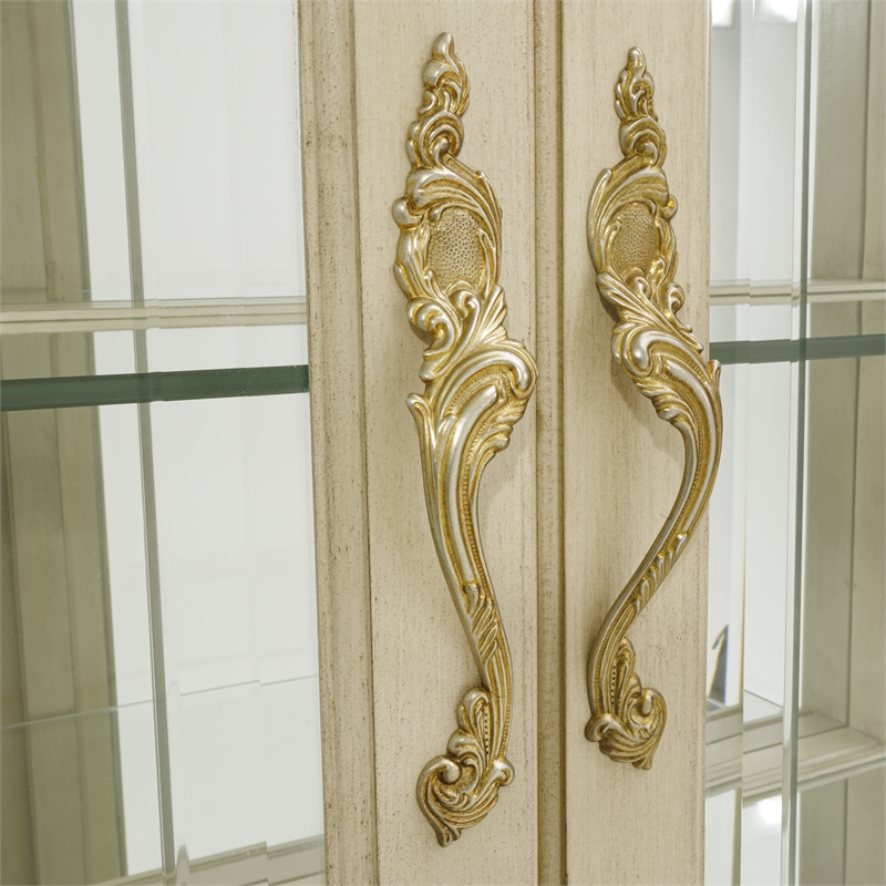 Platine de Royale Wood Curio Display Cabinet with LED Lighting - Champagne Ivory