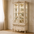 Platine de Royale Wood Curio Display Cabinet with LED Lighting - Champagne Ivory