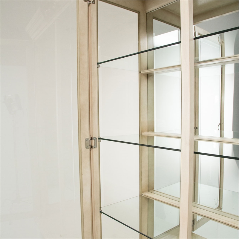 Michael Amini Platine de Royale Wood Curio Display Cabinet - Champagne Ivory