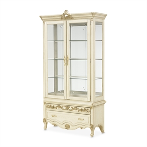 Platine de Royale Wood Curio Display Cabinet with LED Lighting - Champagne Ivory