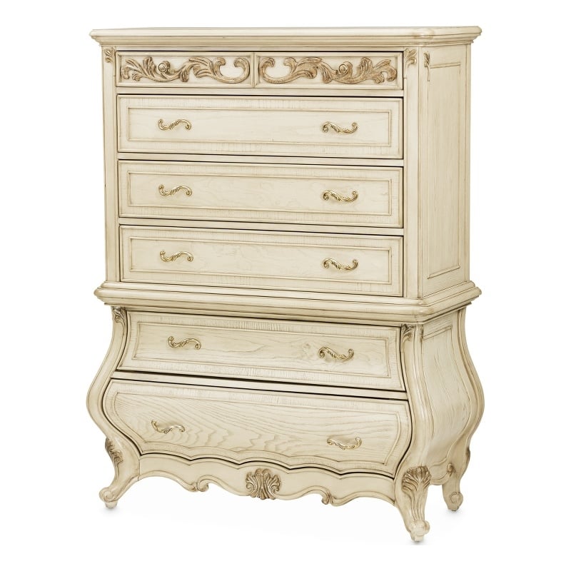 Michael Amini Platine de Royale 6-Drawer Wood Chest - Champagne Ivory