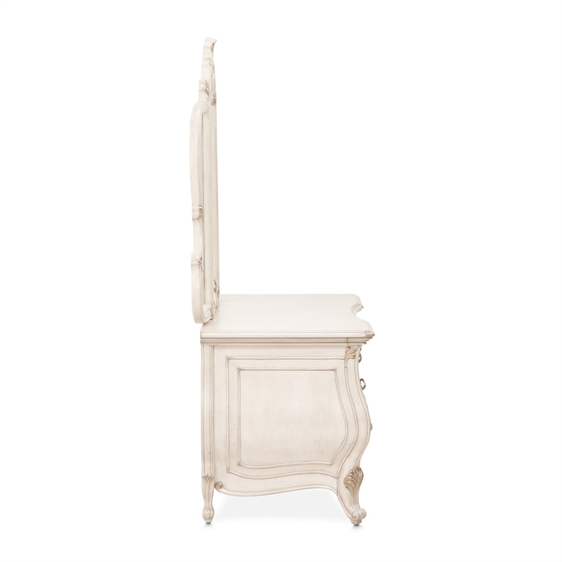 Michael Amini Platine de Royale Wood Vanity and Mirror Set - Champagne