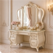 Platine de Royale Wood Vanity and Mirror Set - Champagne