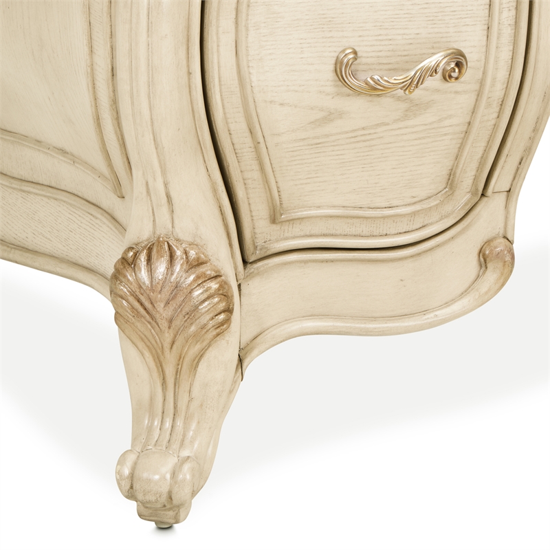 Platine de Royale Wood Vanity and Mirror Set - Champagne
