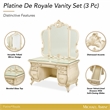 Platine de Royale Wood Vanity and Mirror Set - Champagne