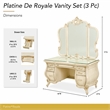 Platine de Royale Wood Vanity and Mirror Set - Champagne