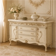 Platine de Royale Marble and Wood Sideboard - Champagne Ivory
