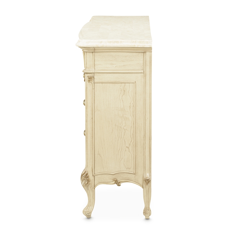 Platine de Royale Marble and Wood Sideboard - Champagne Ivory