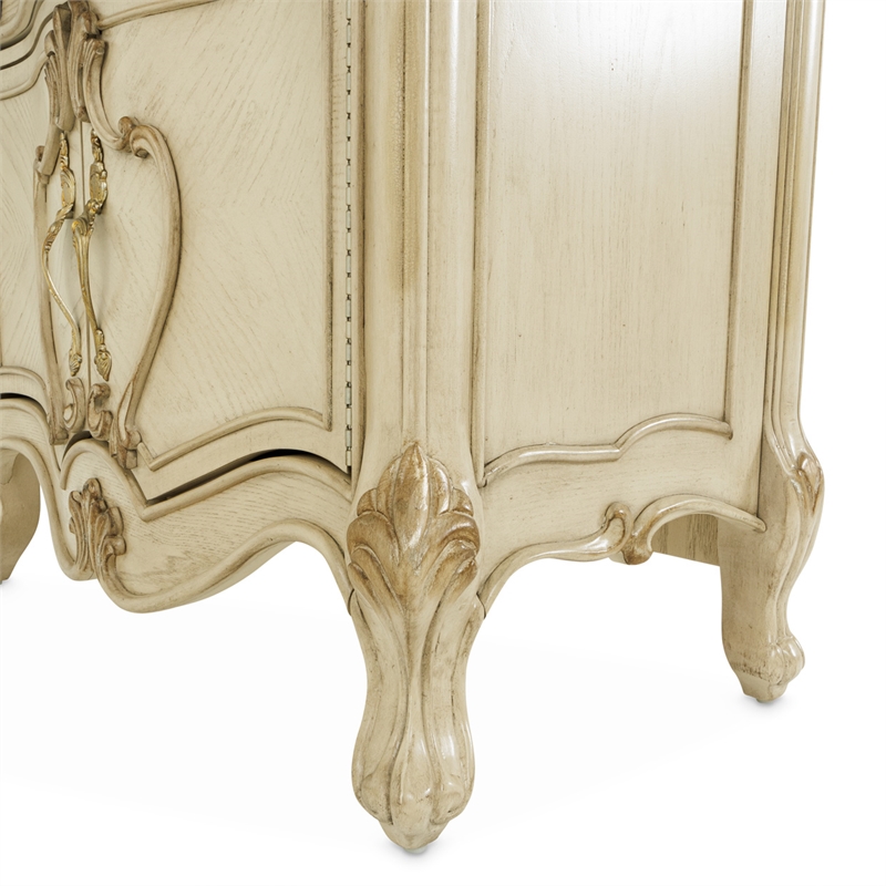 Michael Amini Platine de Royale Marble and Wood Nightstand - Champagne Ivory