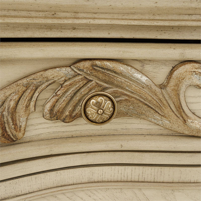 Michael Amini Platine de Royale Marble and Wood Nightstand - Champagne Ivory